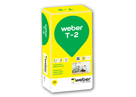  Weber T-2 tinkas dažniausiai naudojamas plytų mūrui tinkuoti.